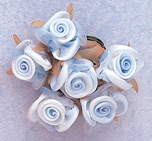 3/4" Light Blue Satin Silk Flowers - Pack of 72