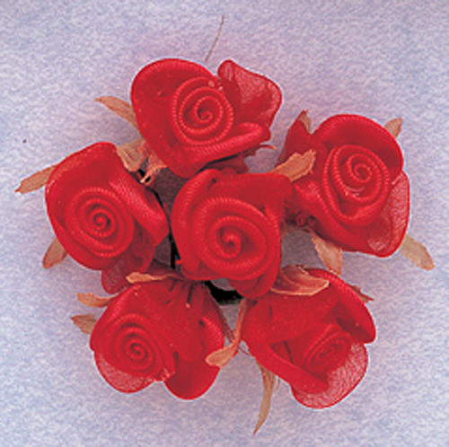 3/4" Red Satin Silk Flowers - Pack of 72