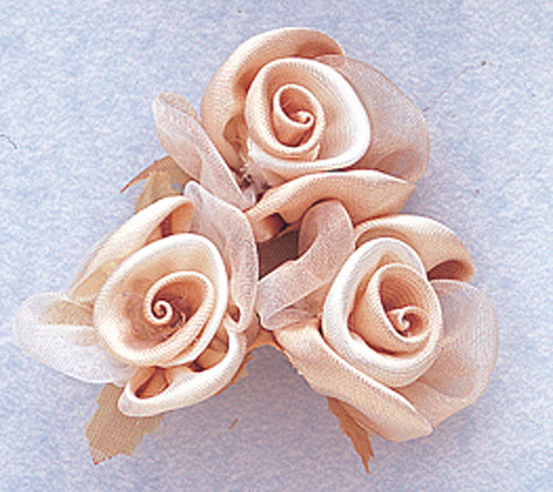 1" Tan Satin Silk Flowers - Pack of 36