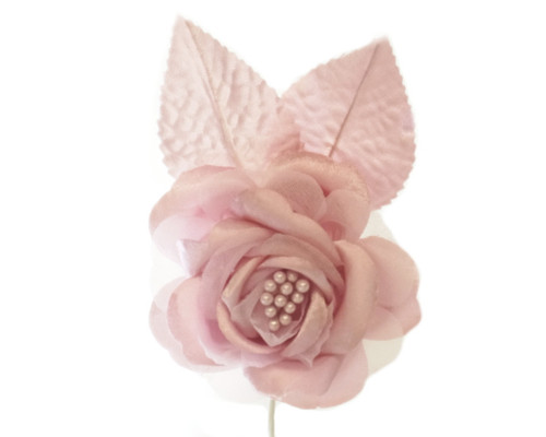 2.5" Mauve Silk Single Rose Flowers - Pack of 12