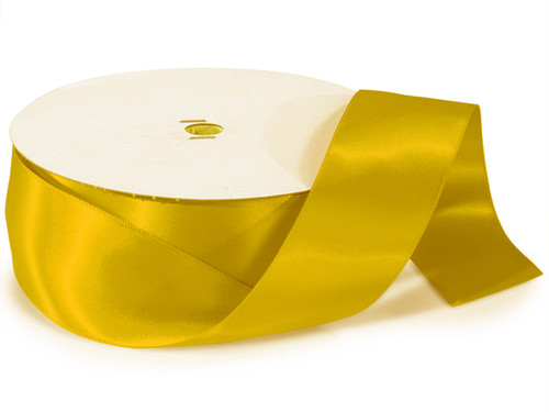 1.5"x50 yard Gold Yellow Polyester Satin Gift Ribbon - Pack of 5 Rolls