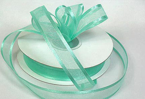 1.5"x25 yards Mint Green Organza Satin Edge Gift Ribbon - Pack of 5 Rolls