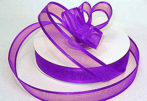 1.5"x25 yards Purple Organza Satin Edge Gift Ribbon - Pack of 5 Rolls 1.5"x25 yards Purple Organza Satin Edge Gift Ribbon - Pack of 5 Rolls
