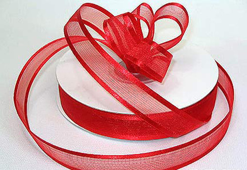 1.5"x25 yards Red Organza Satin Edge Gift Ribbon - Pack of 5 Rolls 1.5"x25 yards Red Organza Satin Edge Gift Ribbon - Pack of 5 Rolls