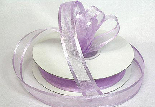 3/8"x25 yards Lavender Organza Satin Edge Gift Ribbon - Pack of 15 Rolls