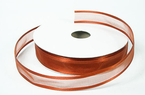 5/8"x25 yards Copper Organza Satin Edge Gift Ribbon - Pack of 10 Rolls