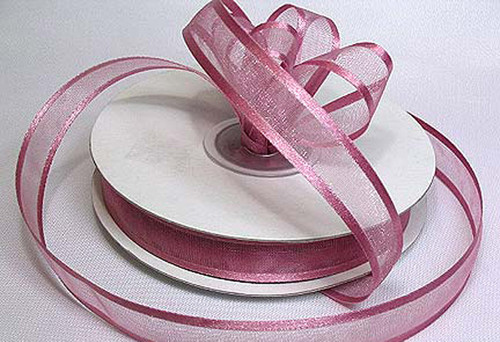 7/8"x25 yards Mauve Organza Satin Edge Gift Ribbon - Pack of 7 Rolls