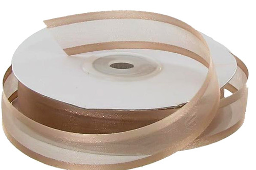 7/8"x25 yards Toffee Organza Satin Edge Gift Ribbon - Pack of 7 Rolls