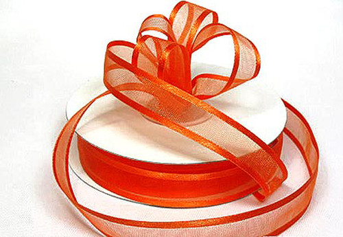 1.5"x25 yards Orange Organza Satin Edge Gift Ribbon - Pack of 5 Rolls