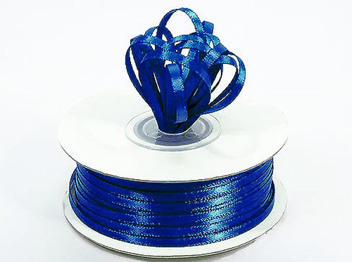 1/8"x100 yard Royal Blue Polyester Satin Gift Ribbon - Pack of 10 Rolls