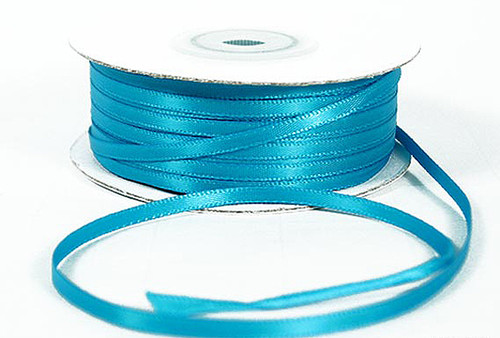 1/8"x100 yard Turquoise Polyester Satin Gift Ribbon - Pack of 10 Rolls