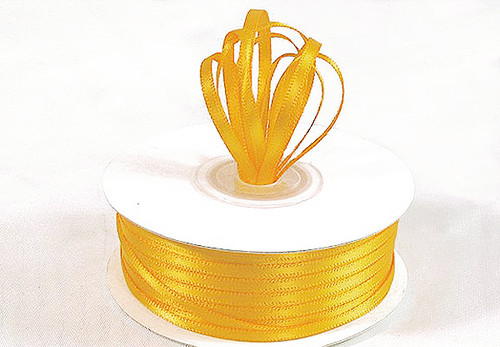 1/8"x100 yard Yellow Polyester Satin Gift Ribbon - Pack of 10 Rolls