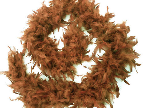 4.5" Wide 72" (6 Feet) Long Brown Chandelle Feather Boas - Pack of 10