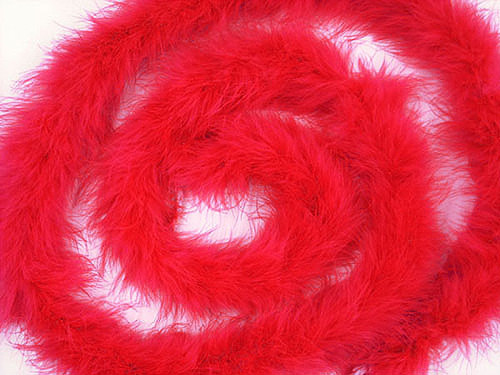 1.5" Wide 72" (6 Feet) Long Red Marabou Feather Boas - Pack of 10