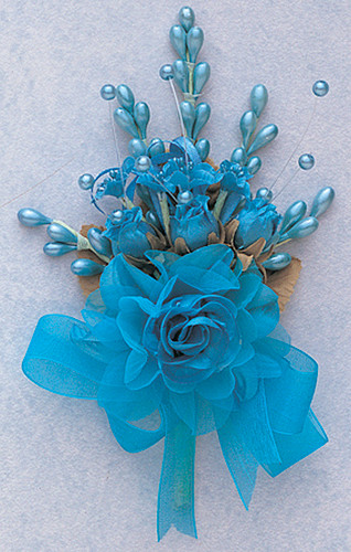 7" Turquoise Bridal Corsage Silk Spray Flowers - Pack of 12