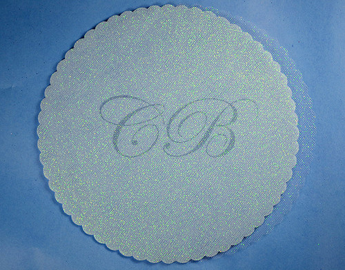 9" Diameter Light Blue Fabric Wedding Glitter Tulle Circles - Pack of 240