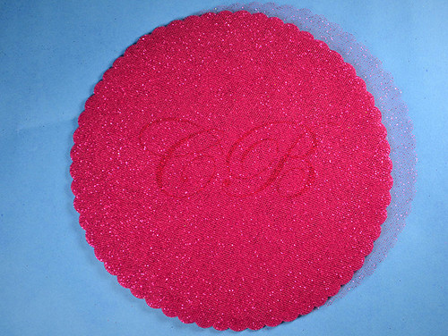 9" Diameter Fuchsia Fabric Wedding Glitter Tulle Circles - Pack of 240