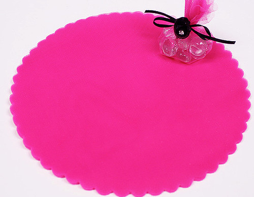 9" Diameter Fuchsia Wedding Tulle Circle - Pack of 600