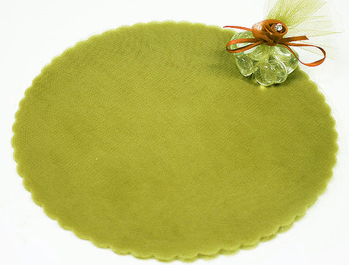 9" Diameter Olive Wedding Tulle Circle - Pack of 600