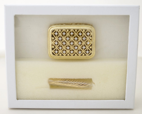 2-1/4" Gold Rectangle Arras Box and Coin Set with Rhinestones