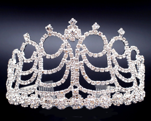 3" Super Size Crown Rhinestone Tiara  (Z070)