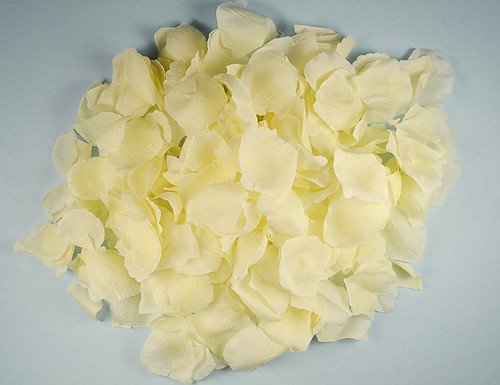 Ivory Wedding Silk Rose Flower Petals - 12 Packs