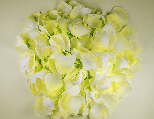 Light Yellow Wedding Silk Rose Flower Petals - 12 Packs