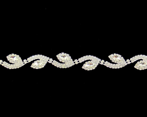 5/8" Crystal Rhinestone Chain Trim - 1 Yard Rhinestone Fashion Trim