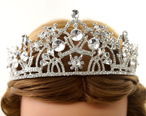 Silver Crystal Rhinestone Tiara (TU004)