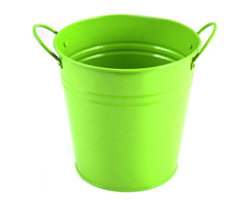 4" Apple Green Metal Bucket - Pack of 10