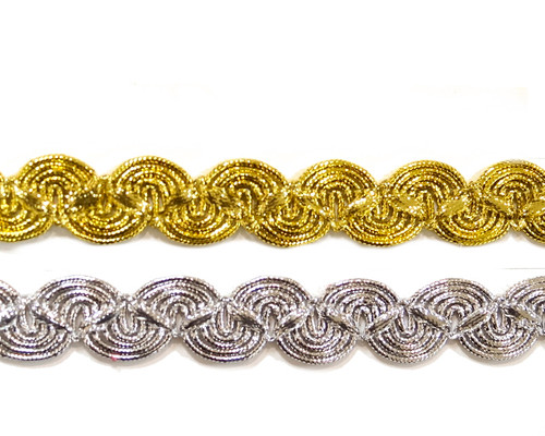 3/4 " x 20 Yards Metallic Ric Rac Passementerie Trim - Pack of 5