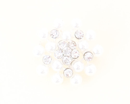 1" Rhinestone Pearl Brooch Pin - Pack of 12