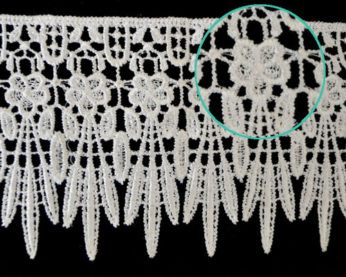 4"x 15 Yards White Venise Lace Trim - Floral Venice Lace Wholesale