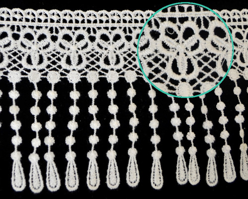 4 3/4"x 15 Yards White Venice Lace Trim - Venise Lace Wholesale