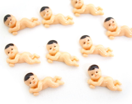 3/4" Mini Plastic Polyresin Baby for Baby Shower Favors and Decoration - Pack of 100 Pieces