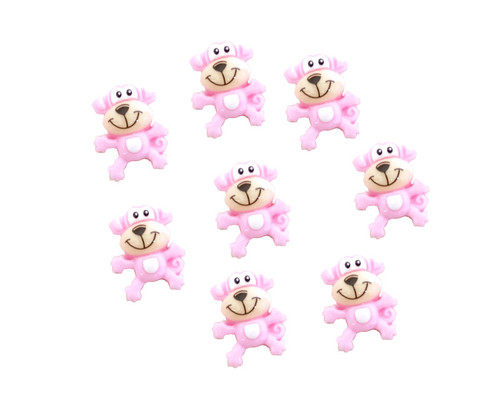 3/4" Pink Mini Polyresin Monkey for Baby Shower Favors and Decoration - Pack of 100 Pieces