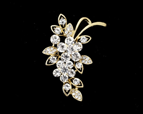 1 3/4" x 2 1/2" Gold Floral Fashion Brooch Pin  - Pack of 12