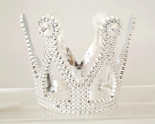 Silver/Silver Plastic Crown - Pack of 12