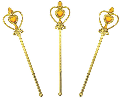 12.5" Gold Plastic Party Wand Favors - Pack of 12