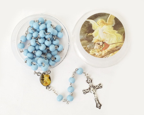 19" Blue Scented Wood Rosary Favors - Pack of 12