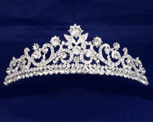 Silver Crystal Rhinestone Tiara (TN094)