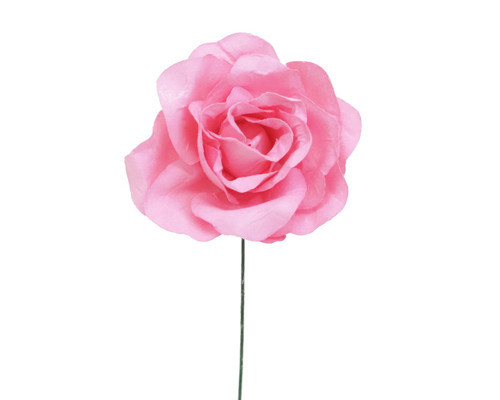 2" Pink Big Rose Paper Craft Flowers - Pack of 12