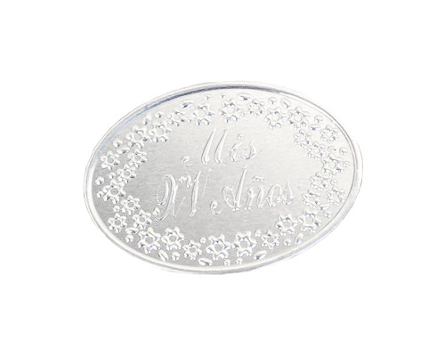 Mis Quince Anos Silver Embossed Aluminum Foil Label - Pack of 100 Quinceanera Non-Adhesive Stickers