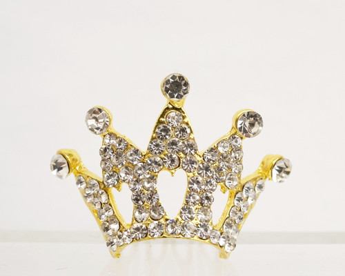 Gold Crystal Rhinestone Mini Tiara - Pack of 12 (TS142)