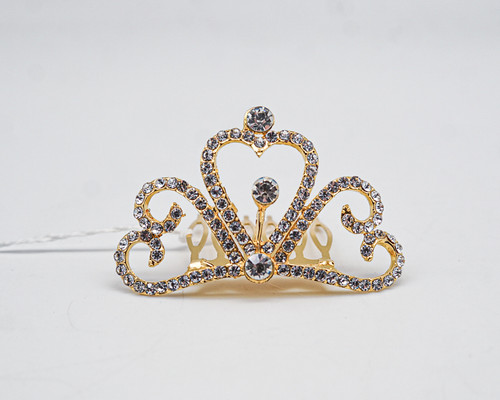 Gold Crystal Rhinestone Mini Tiara - Pack of 12 (TM147)