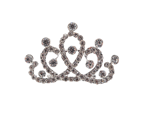 Silver Crystal Rhinestone Mini Tiara - Pack of 12 (TM145)