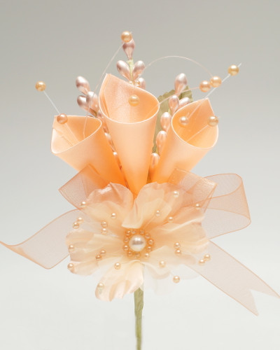 7" Peach Large Silk Calla Lily Corsage Flowers - Pack of 12