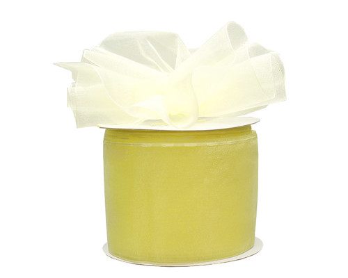 2 3/4"x25 yards Solid Light Yellow Pull Bows Gift Ribbon - Pack of 3 Rolls