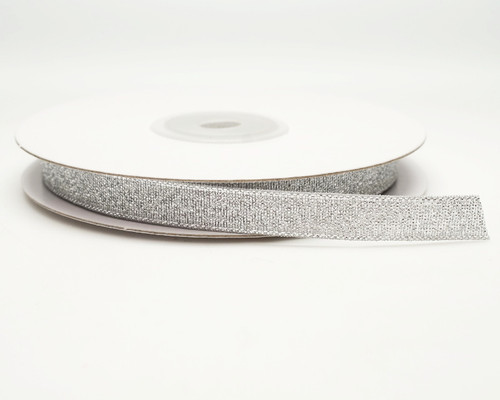1/4" x 25 Yards Silver Metallic Taffeta Gift Ribbon - Pack of 20 rolls