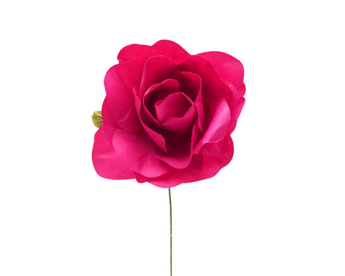 2" Fuchsia Big Rose Paper Craft Flowers - Pack of 12